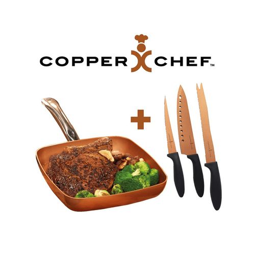 Copper Chef - Set de Sartén y Cuchilos