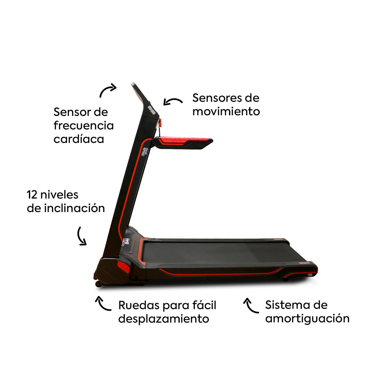 Caminadora plegable - iWalk - Negro