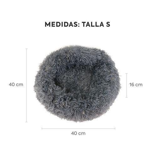 Plush Paws - Cama para Perro Circular Gris