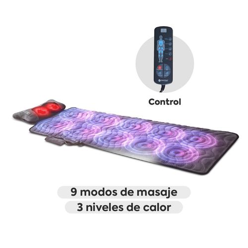 Colchoneta de Masaje con Terapia de Calor con Cojín Removible Powermat By Power Fit