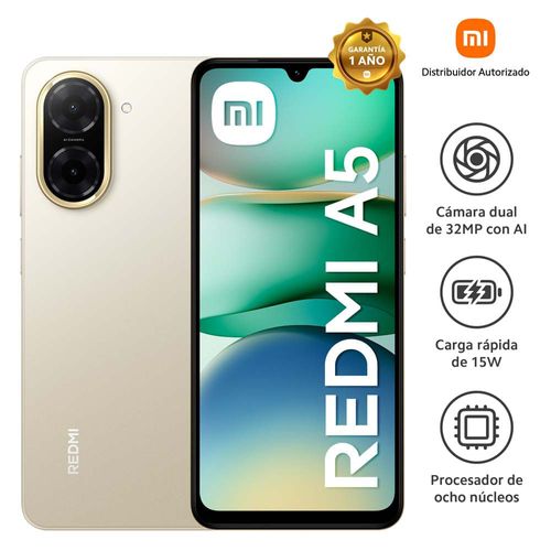 Celular 4G Xiaomi Redmi A5 128GB 4GB 32MP Sandy Gold