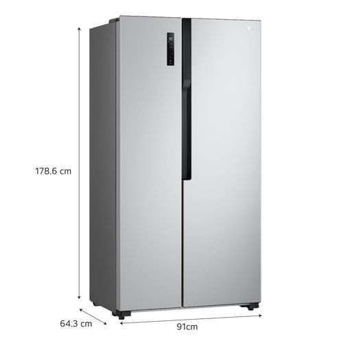 Refrigeradora LG LS51BPP 509L Multi Air Flow Side By Side Plateada