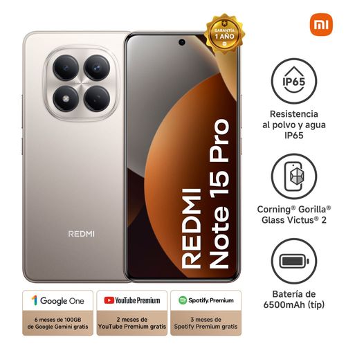 Celular 4G Redmi Note 15 Pro 256GB 8GB RAM Gris Titanio