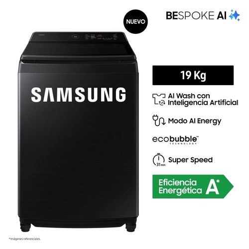 Lavadora Automática Samsung WA80F19S8BPE 19 KG Negro
