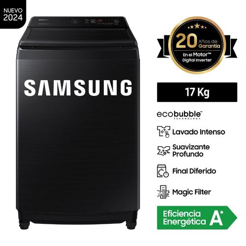 Lavadora Automática Samsung WA17CG6441BVPE 17K Negro