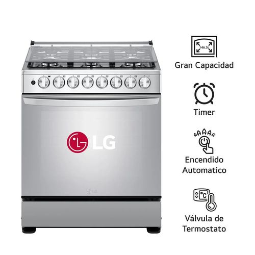 Cocina a Gas LG LRGZ5255S 30" 6 Hornillas Silver