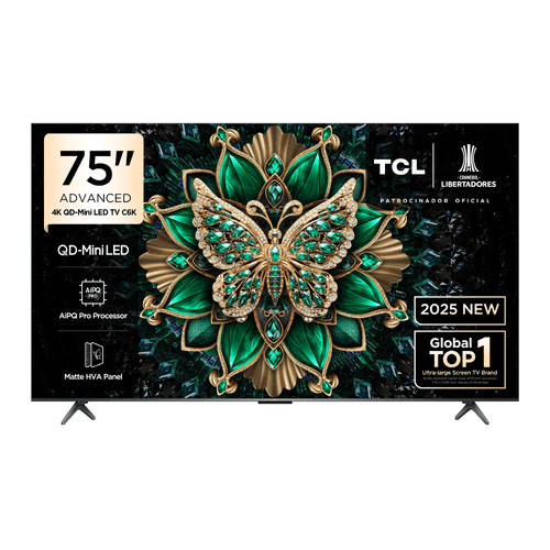 Televisor Smart UHD 4K 75 pulgadas TCL QD MiniLED 75C6K