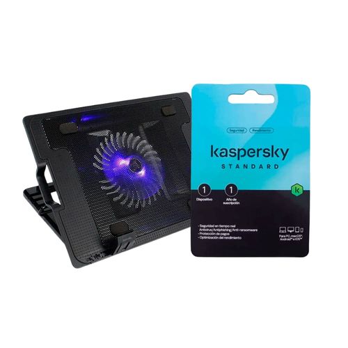 Kit de Seguridad Kaspersky Cooler LED Regulable & Licencia Antivirus por 12 Meses