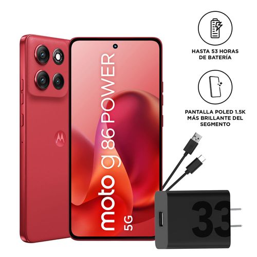 Celular 5G Motorola G86 8GB 256GB 50MP Rojo