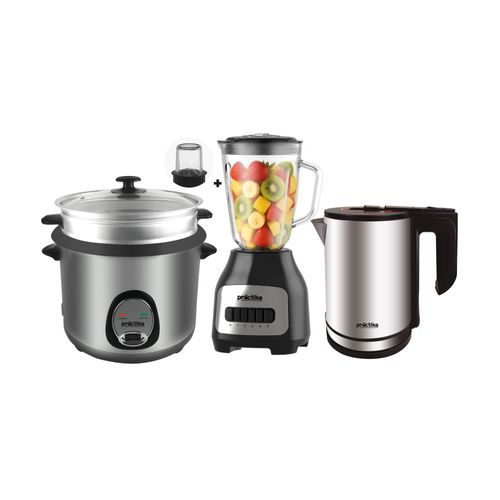 TRICOMBO Licuadora Practika BL-600 + Olla 1.8 L + Hervidor Inox 1.8 L