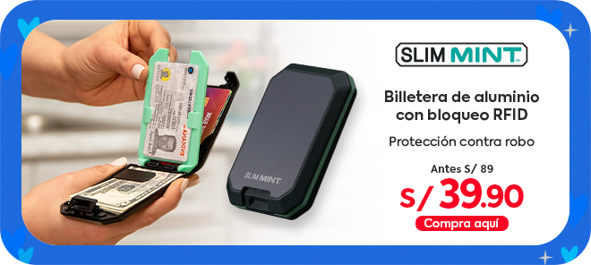Billetera de Aluminio con Bloqueo RFID - Slim Mint